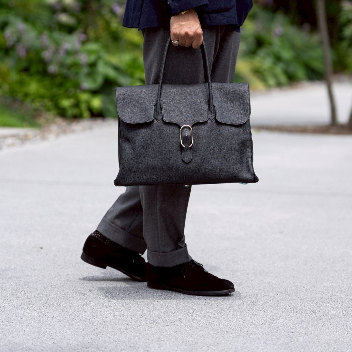 0981 LD FLAP TOTE Col.Bluegrey