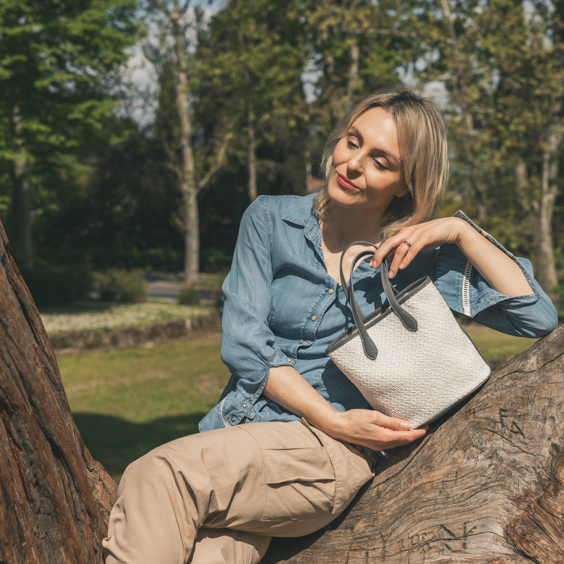 Toron O. TW/TG TOTE BAG Col.Panna/T.Moro