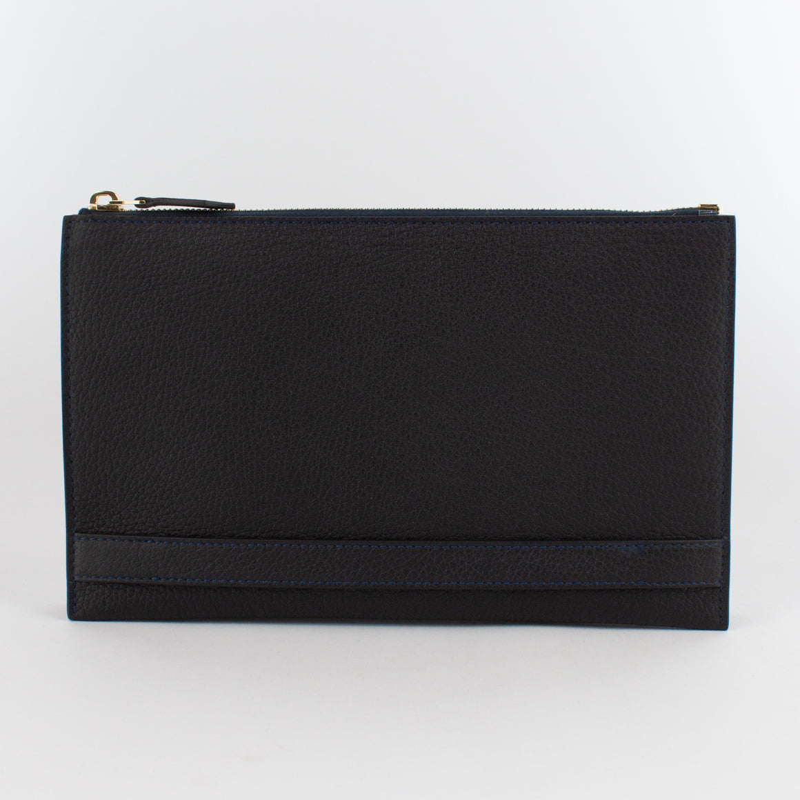 1233 FD 2ROOMS CLUTCH BAG WITH HANDLE Col.Navy