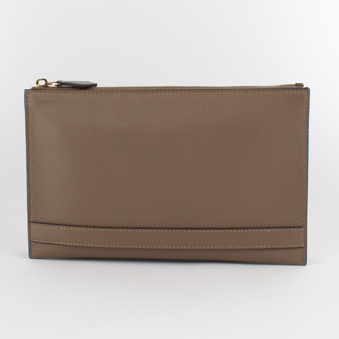 1233 LD 2ROOMS CLUTCH BAG WITH HANDLE Col.Kaki